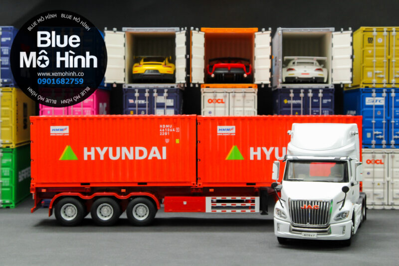 Blue mô hình | Mô hình thùng container xe đầu kéo 1:24