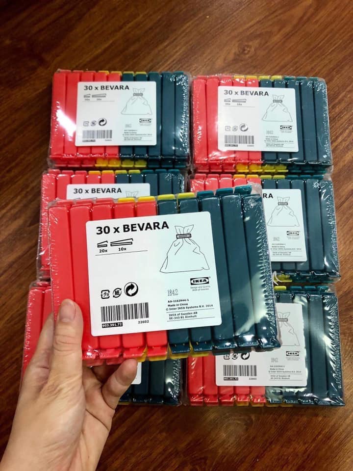 Bộ 30 kẹp miệng túi nylon Bevara IKEA IK45