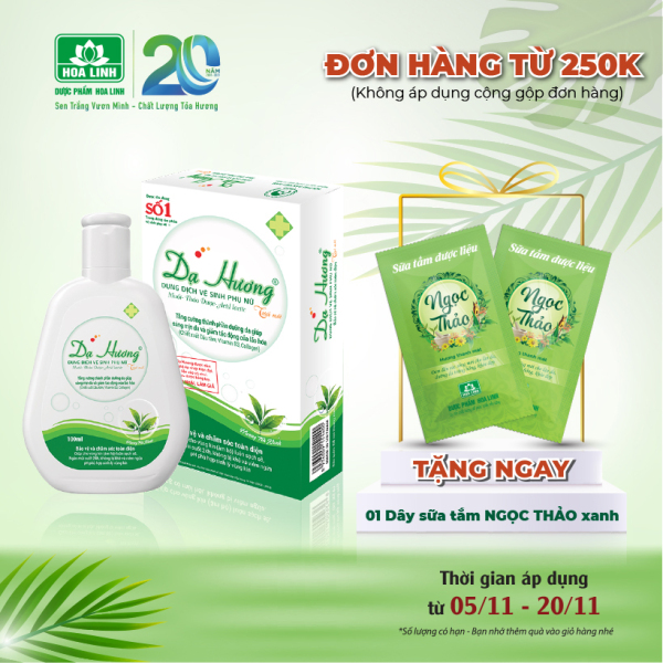 Dung dịch vệ sinh phụ nữ Dạ Hương trà xanh 100ml