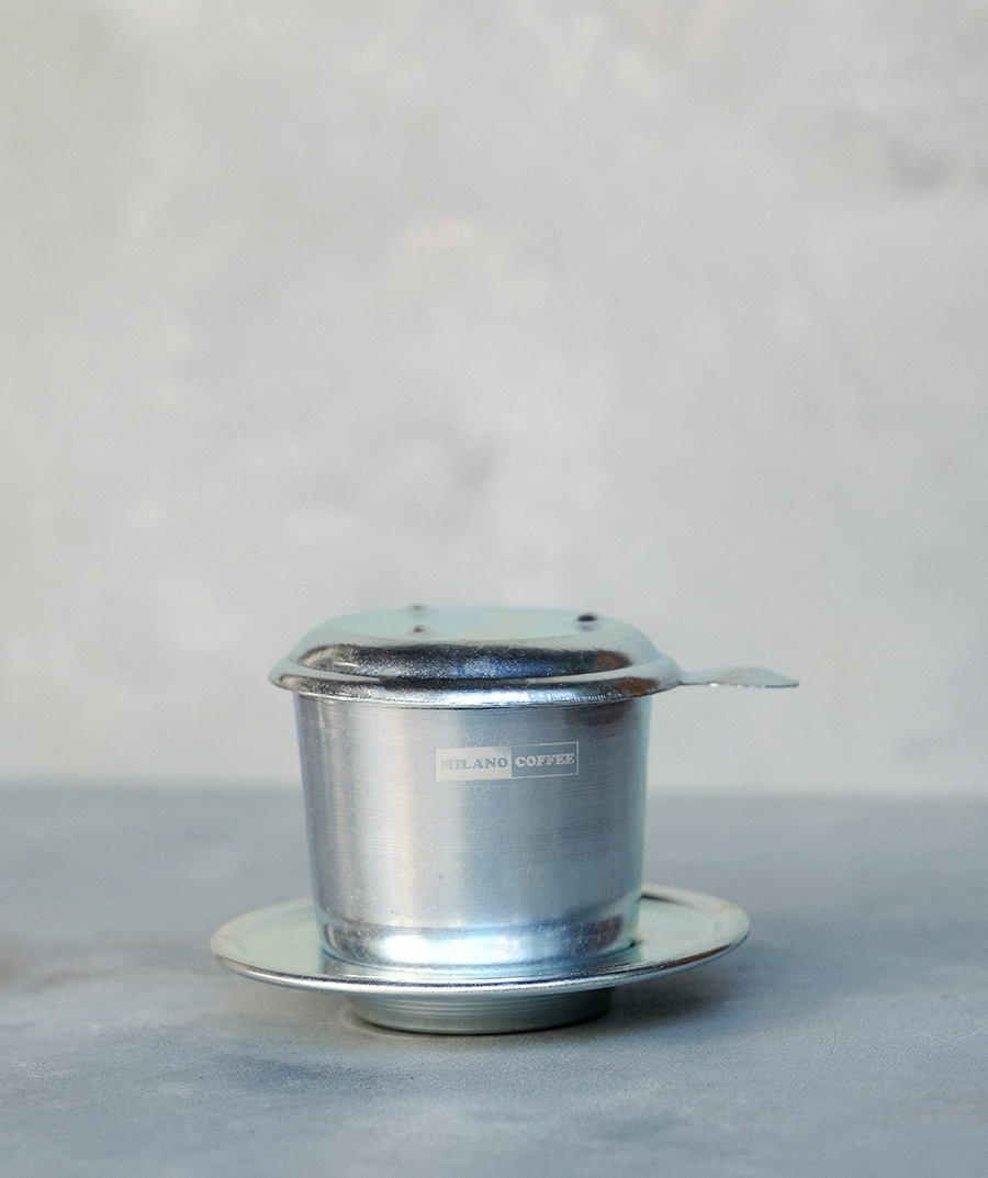 Phin nhôm trắng pha cà phê Milano Coffee