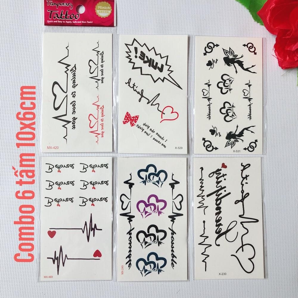 1 cái Hình Xăm Tạm Thời Sticker Với Nhịp Tim Màu Xanh, Trái Tim & Feather  Tattoo Pattern Cho Cổ Tay, kéo dài 2 Tuần | SHEIN