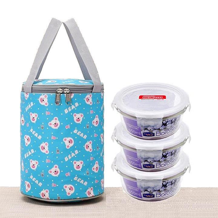 [HCM]hộp cơm thủy tinh lock&lock - hộp cơm thủy tinh kèm túi