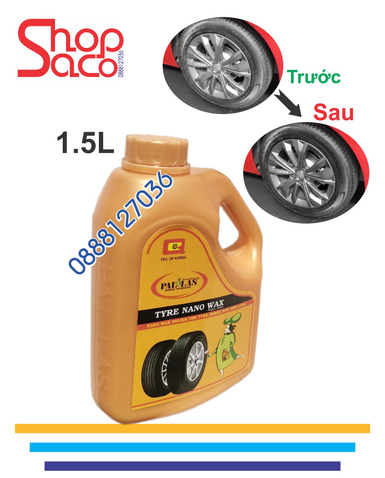Wax Đánh Bóng Vỏ (Lốp) Xe Pallas - 1.5L