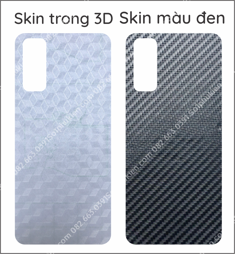 Miếng dán mặt lưng skin carbon Vivo Y20 2021
