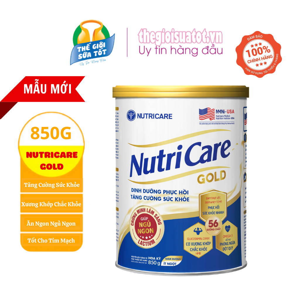Sữa bột nutricare gold - 900g - dinh dưỡng toàn diện cho người lớn tuổi và trẻ em trên 10 tuổi