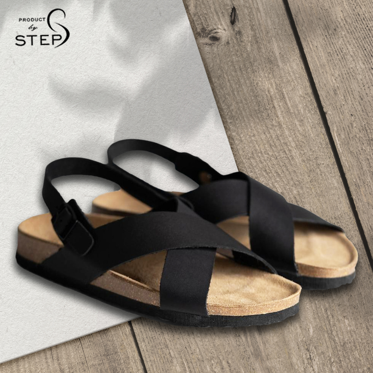 [Sandal} Giày đế trấu Da thật Quai chéo (Size 35-45)