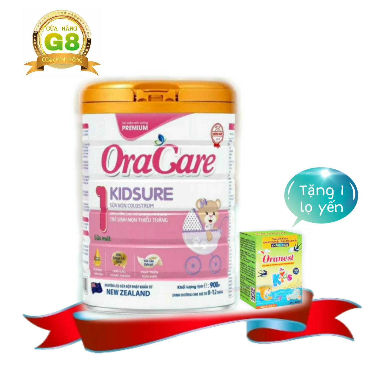 Sữa oracare kids sure lon 900g - tặng 1 lọ yến