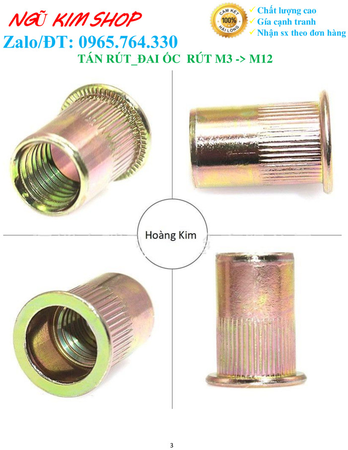 TÁN RÚT_ ĐAI ỐC RÚT M3,M4,M5,M6,M8,M10,M12 và 1/4