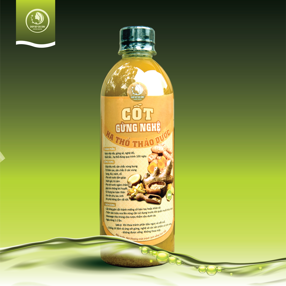 Cốt Gừng Nghệ Hạ Thổ (Handmade nhà làm) 500ml