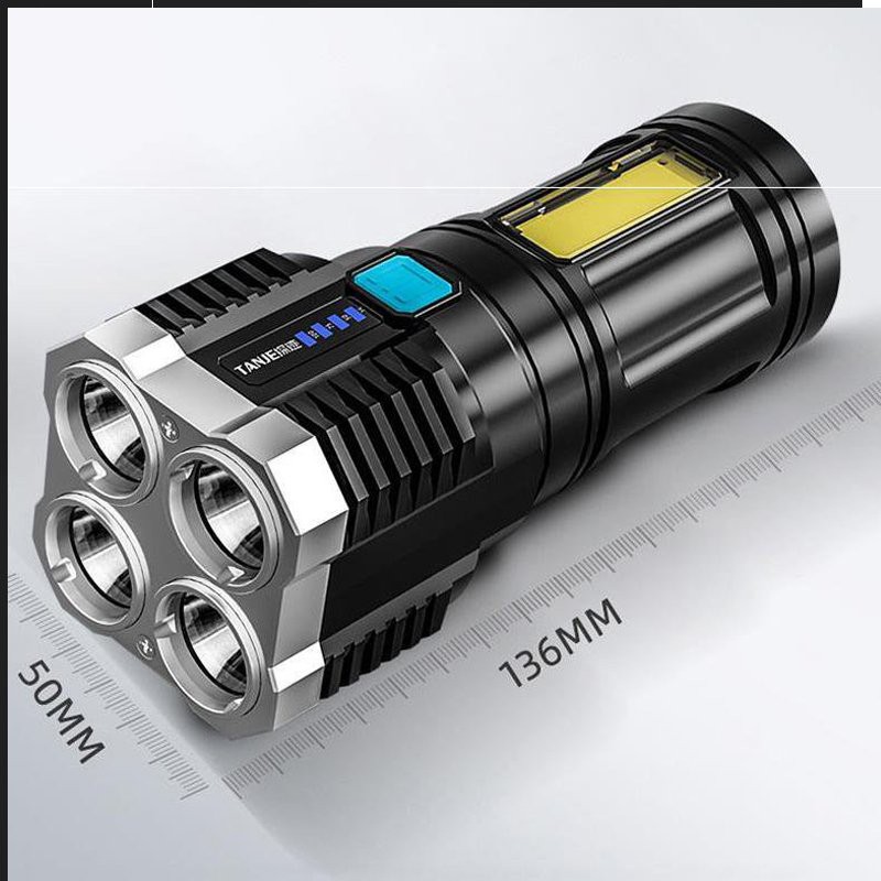 Đèn pin 4 led l19 - sạc pin usb
