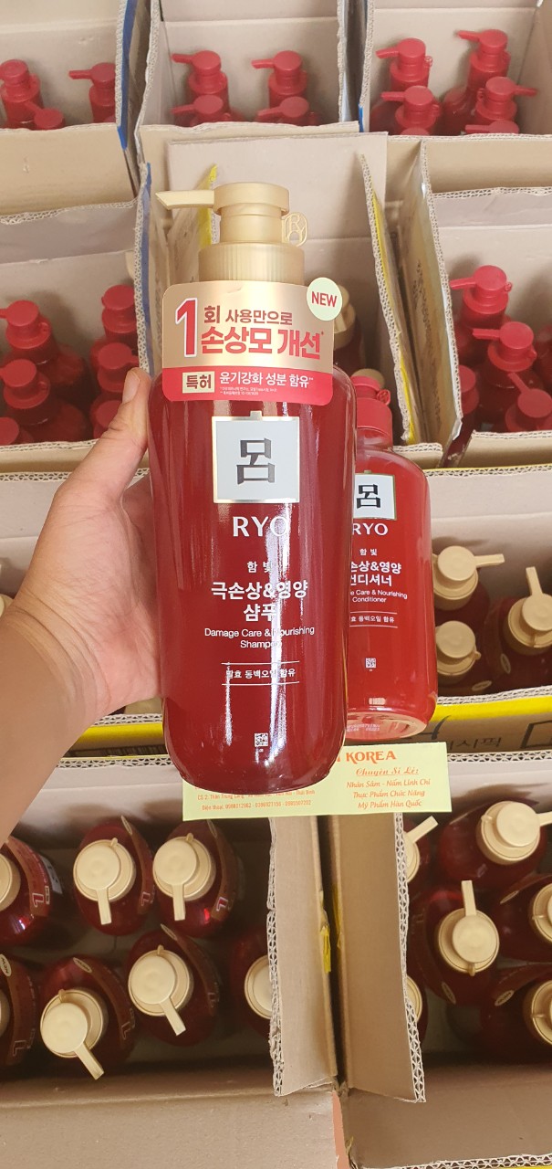 [Hàng mới về] Sét Dầu Gội Xả Ryo Đỏ Hàn Quốc 550ml