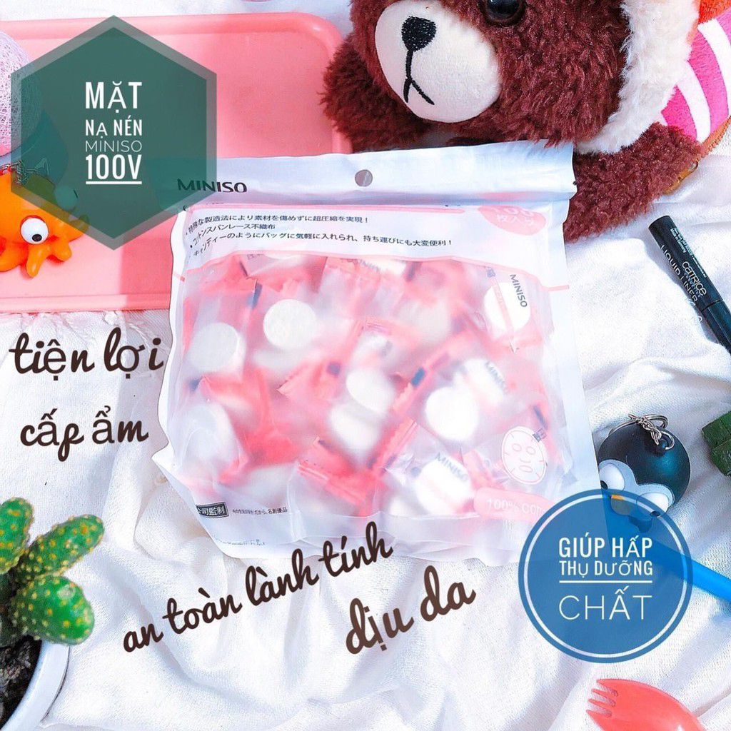 [HCM]100 viên mặt nạ nén Miniso