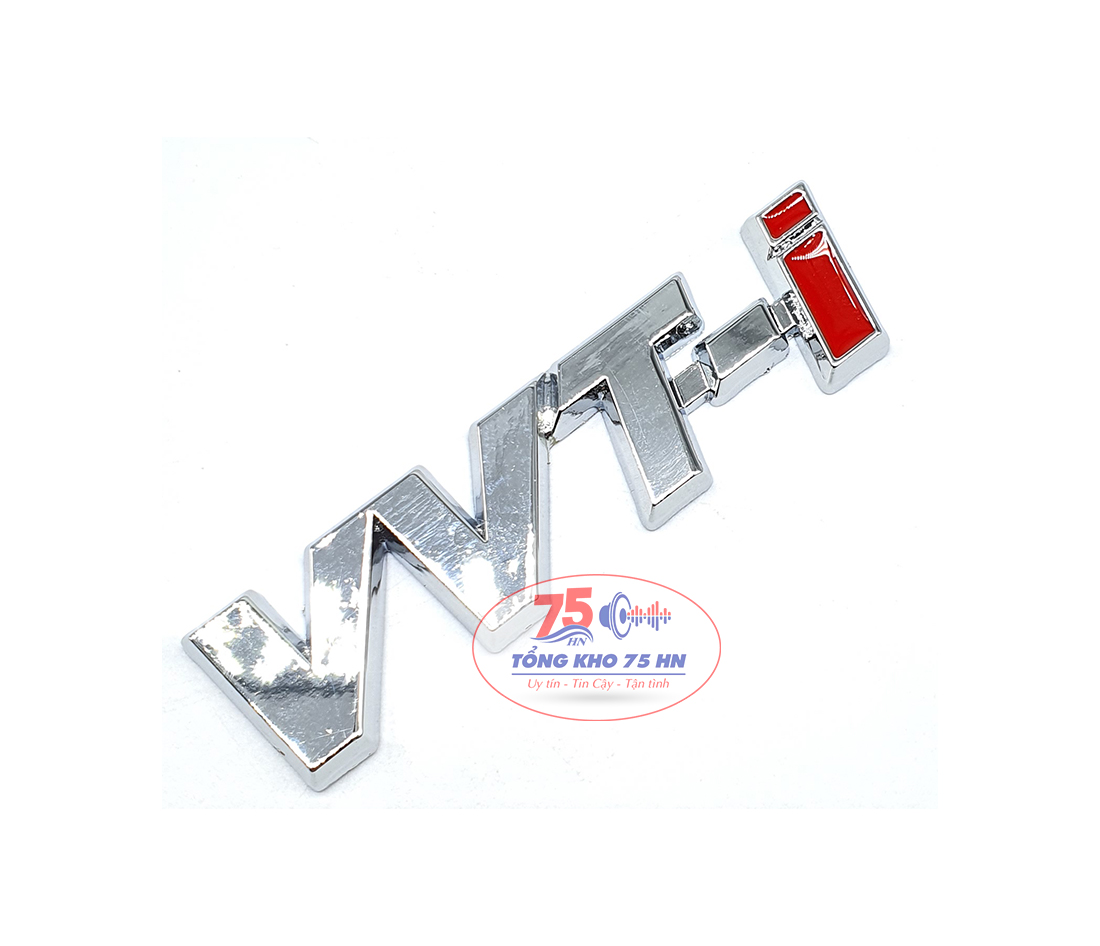 01 Tem logo chữ VVT-i nổi 3D hợp kim trang trí xe hơi ô tô Toyota Innova, Fortuner, Vios