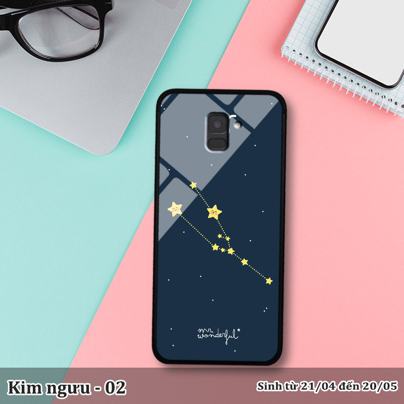 Ốp kính SAMSUNG A8 Plus 2018 in cung hoàng đạo