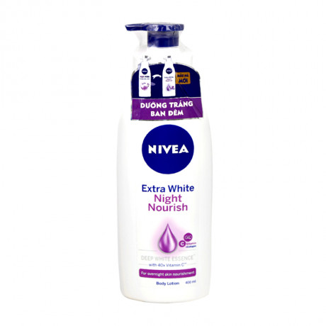 Sữa Dưỡng Thể Dưỡng Trắng Da Ban Đêm Nivea Extra White Night Nourish Body Lotion 400ml - Tím - 88126