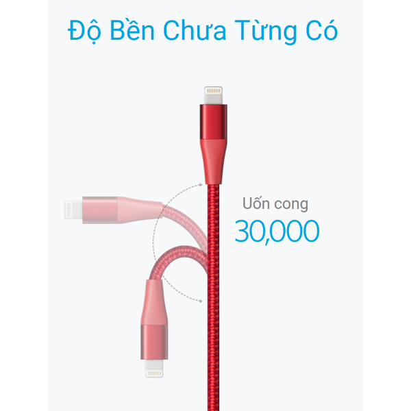 Cáp sạc nhanh Anker Powerline + II USB to Lightning – A8453 [BH 12T]