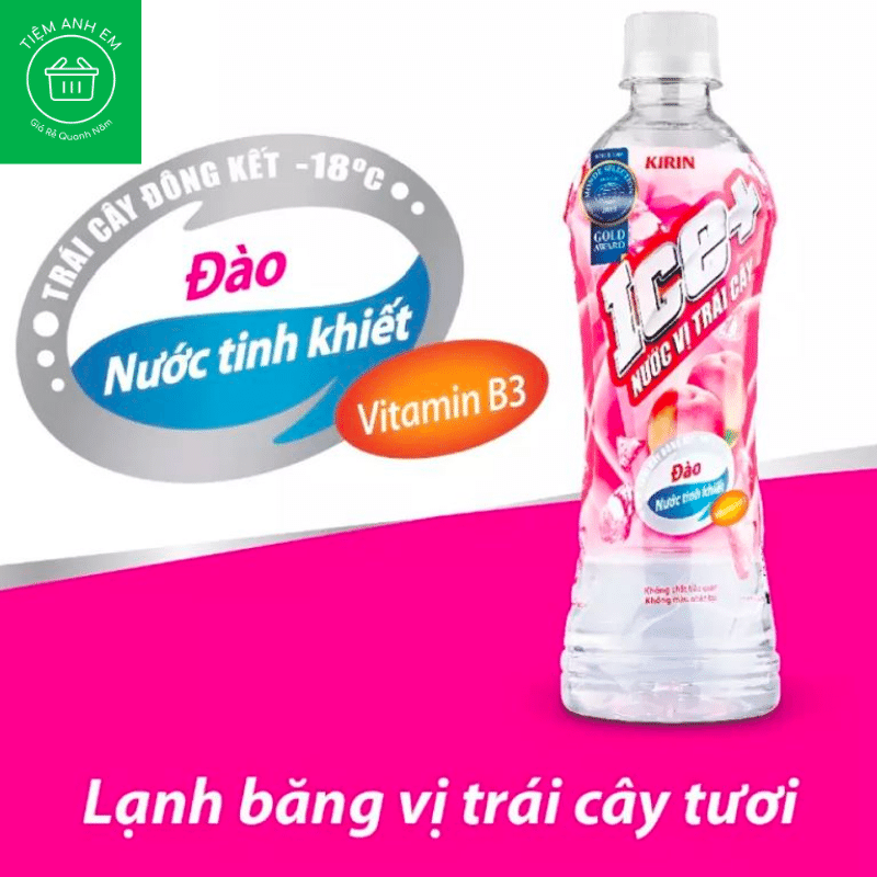 Nước uống Ice+ vị đào chai 490ml