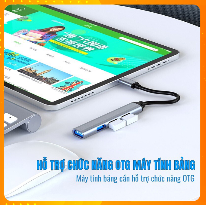 Bộ chia cổng Hub USB và Hub TYPE C ra 4 cổng USB