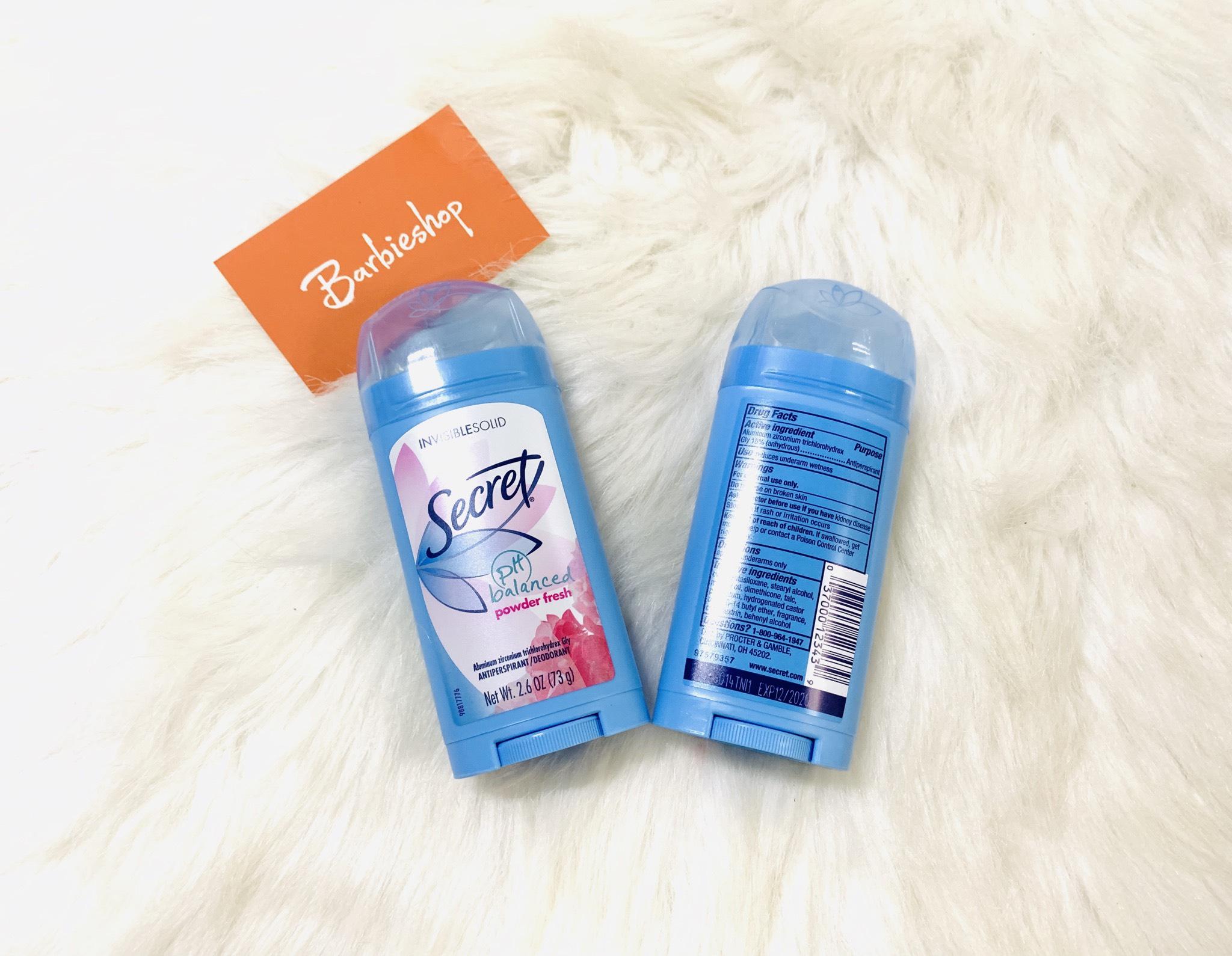 LĂN KHỬ MÙI DẠNG SÁP DÀNH CHO NỮ SECRET INVISIBLE SOLID 73G