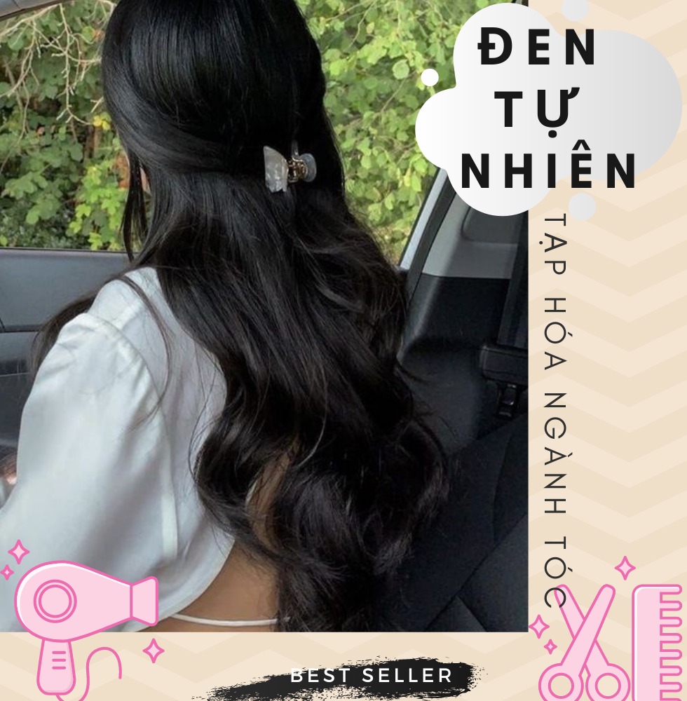 Thuốc nhuộm tóc màu Đen tự nhiên + tặng trợ nhuộm