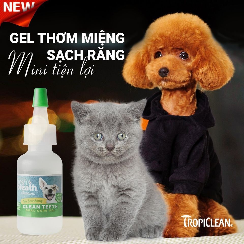 [Trial 14.8ml] Gel Vệ Sinh Răng Miệng Chó Mèo TropiClean