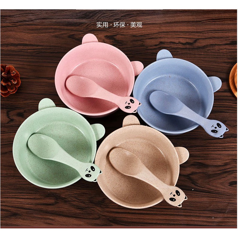 [SỈ SLL] - Tô Chén Hình Gấu Lúa Mạch XIAOMAI ăn dặm cho bé (kèm muỗng)