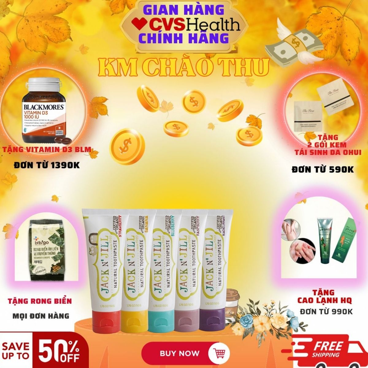 Kem đánh răng Jack N' Jill Natural Certified Toothpaste 50gr