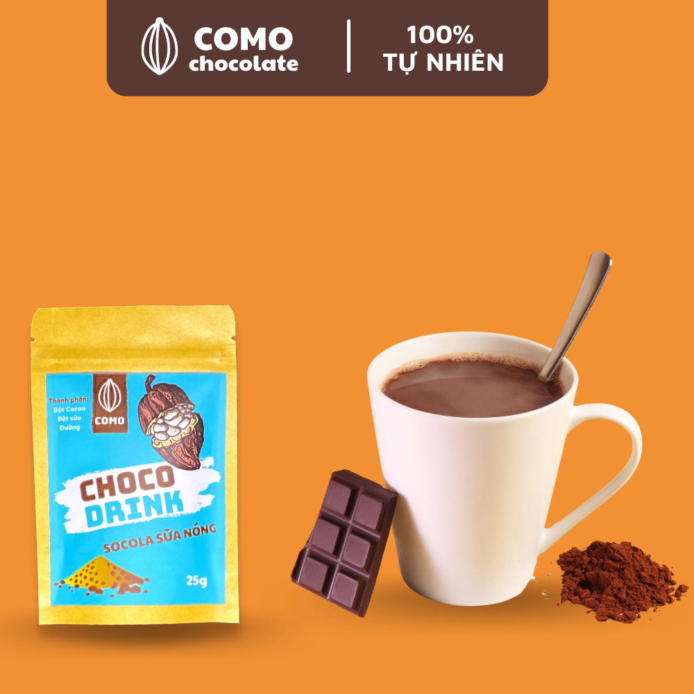 Bột socola sữa 3 trong 1 thơm béo đậm đà 25g Como Chocolate