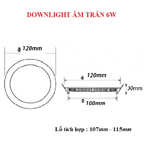 Đèn âm trần DOWNLIGHT 6W