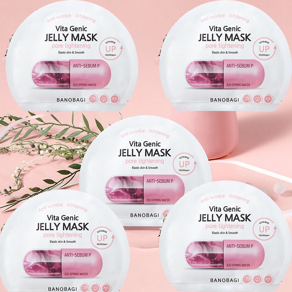 Mặt nạ se khít lỗ chân lông, mịn và trắng da cho da dầu Vita Genic Jelly Mask Pore Tightenin (10 miếng)