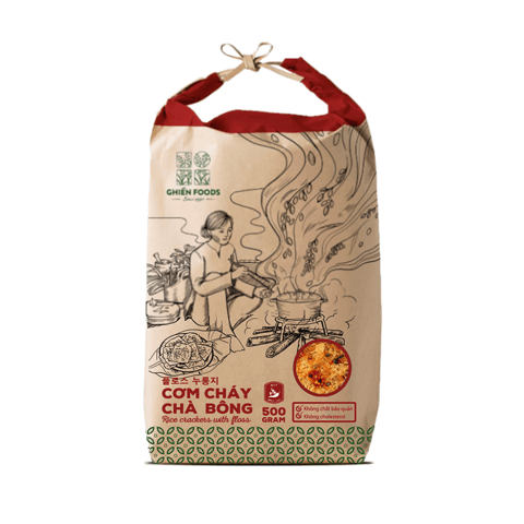 [HCM]Cơm cháy siêu chà bông cay 500gr GHIENFOODS