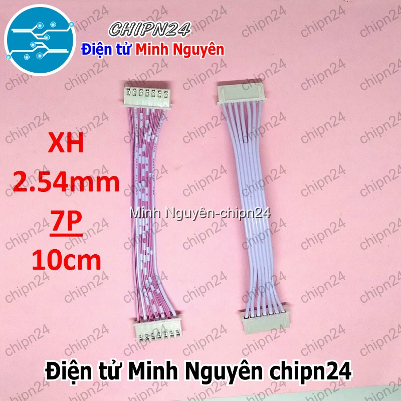 [1 sợi] (P6) Dây bẹ trắng 7P XH2.54mm 2 đầu cắm dài 10cm - HH004933