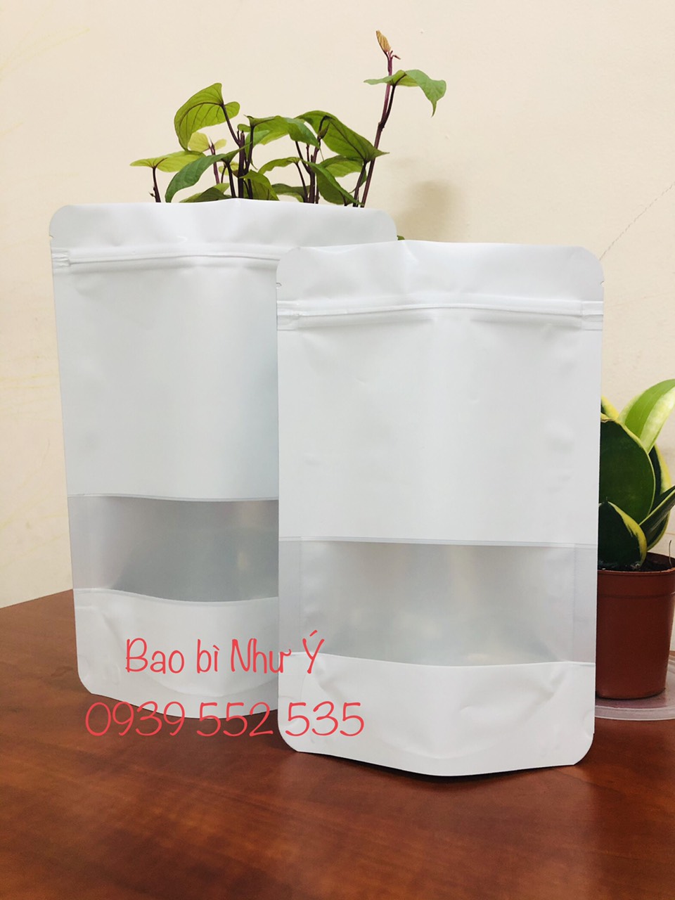 [1kg/size] túi zip sữa cửa sổ tràn đựng bột đậu hạt cafe (mẫu mới có móc khóa - hoặc ko móc khóa)