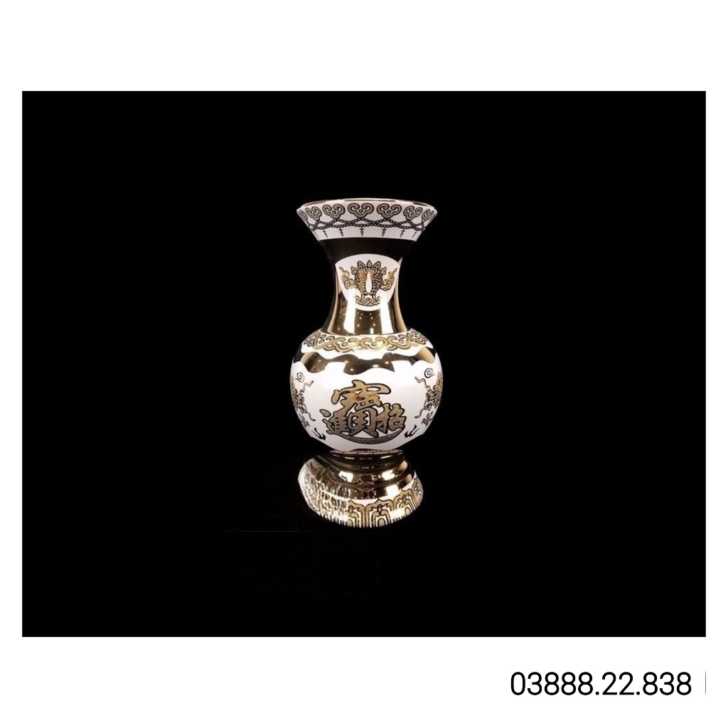 Bình Bông Thờ Cúng 3D rồng trắng 7in
