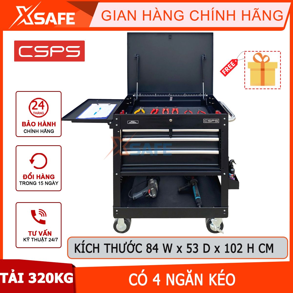 Cabinet Craft mobile CSPs VNUC8404BB2 4 drawers pull, the total load 320kg, 2 Wheel Portable 2 fixed casters, easy to assemble-genuine-xsafe