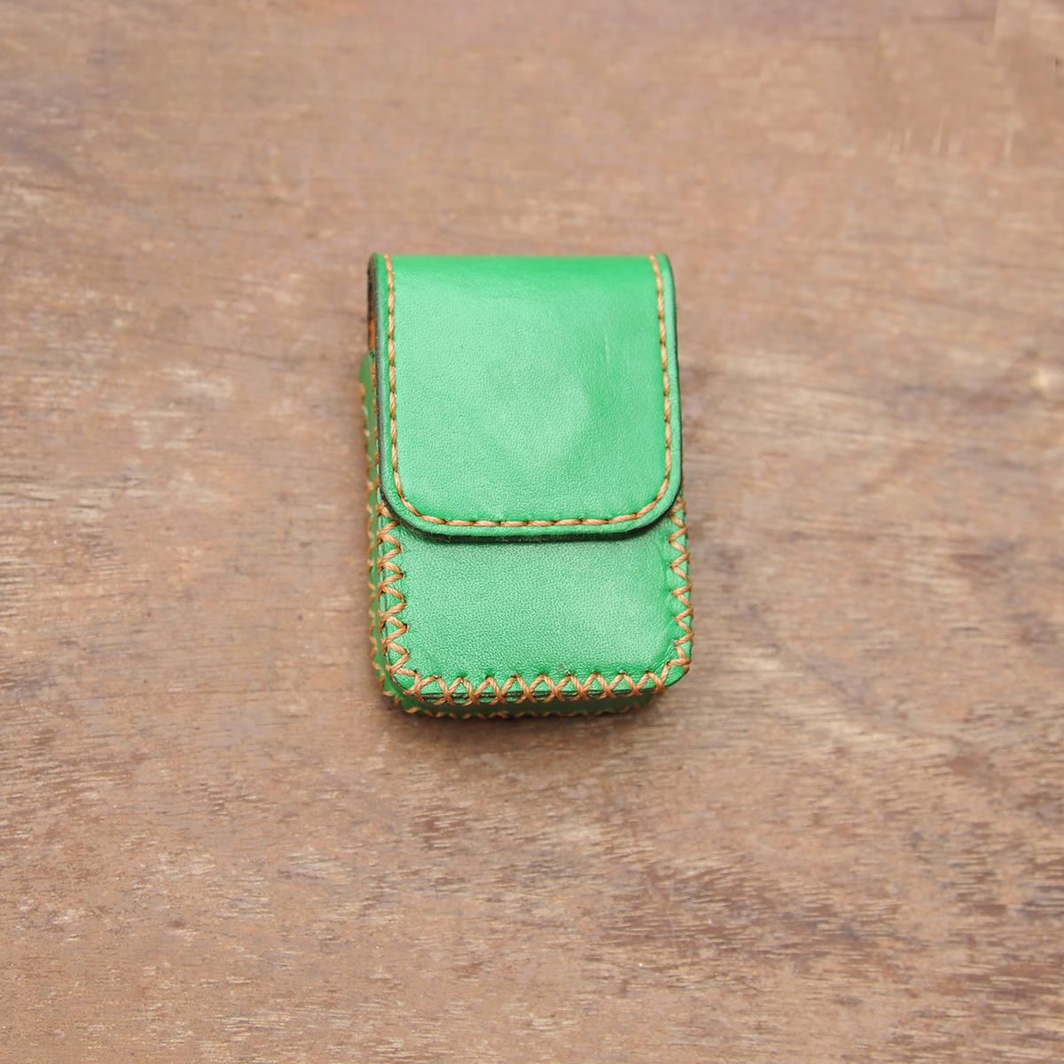 Bao da đựng bật lửa zippo màu xanh- Bao da Mino Crafts VI351