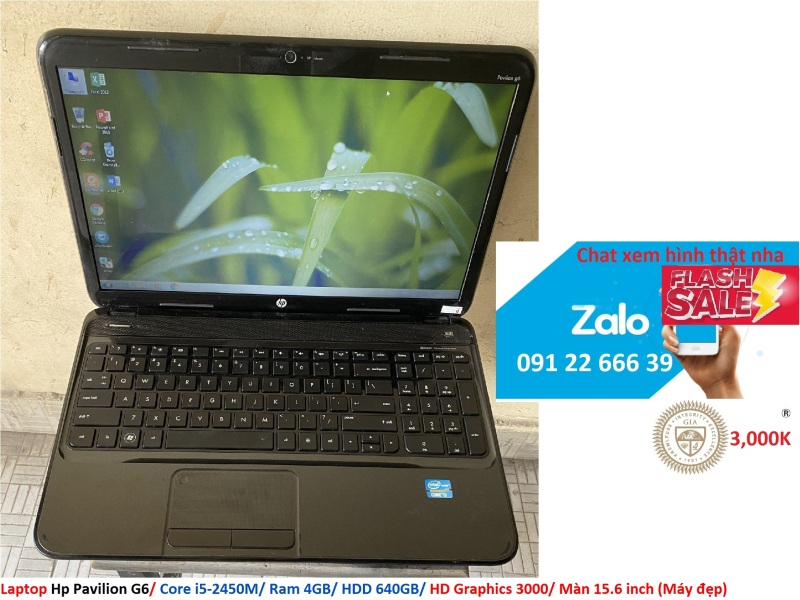 Laptop Hp Pavilion G6/ Core i5-2450M/ Ram 4GB/ HDD 640GB/ HD Graphics 3000/ Màn 15.6 inch (Máy đẹp)