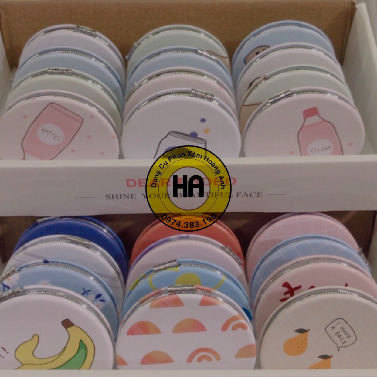 Gương mini 2 mặt bỏ túi