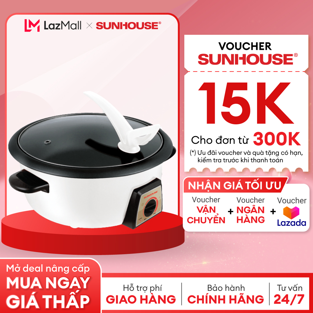 Lẩu điện Sunhouse SHD4521 - Dung tích 3lít - Bảo hành 12 tháng - Hàng Chính Hãng