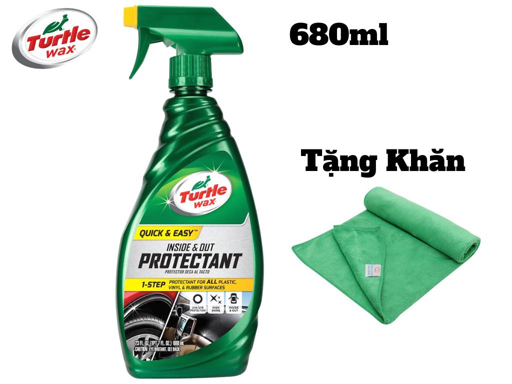 Chai Xịt Làm Sạch Bóng Cao Su Bóng Táp Lô Turtle Wax Protectant Tặng Khăn 680ml