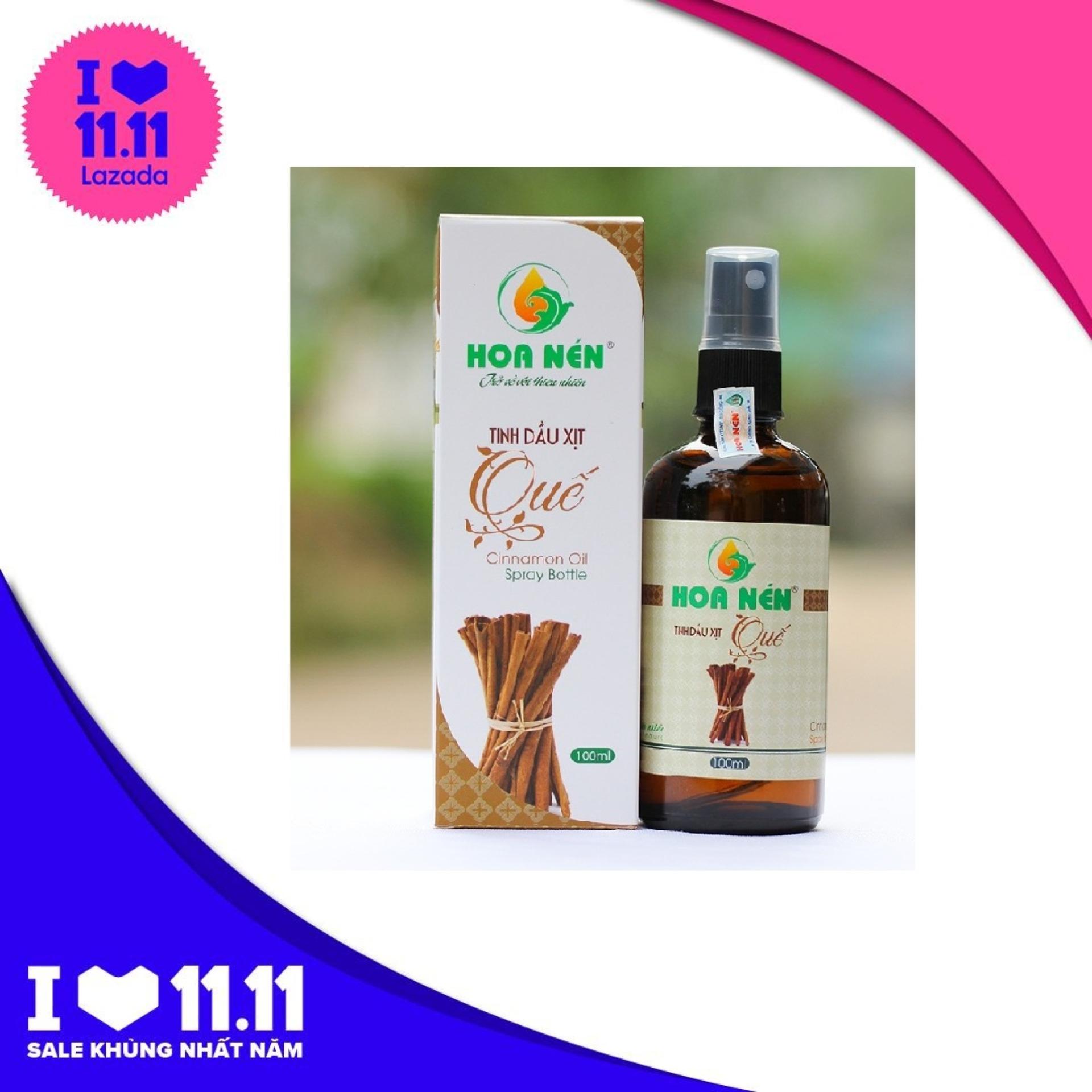 Tinh dầu Quế Chai xịt 100ml khử mùi đuổi muỗi giảm ho hàng Việt Nam chưng cất thiên nhiên