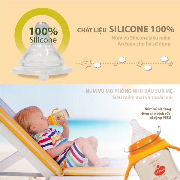 [HCM]NÚM VÚ WESSER CỔ RỘNG SIÊU MỀM SIZE S ( VỈ 2 NÚM )