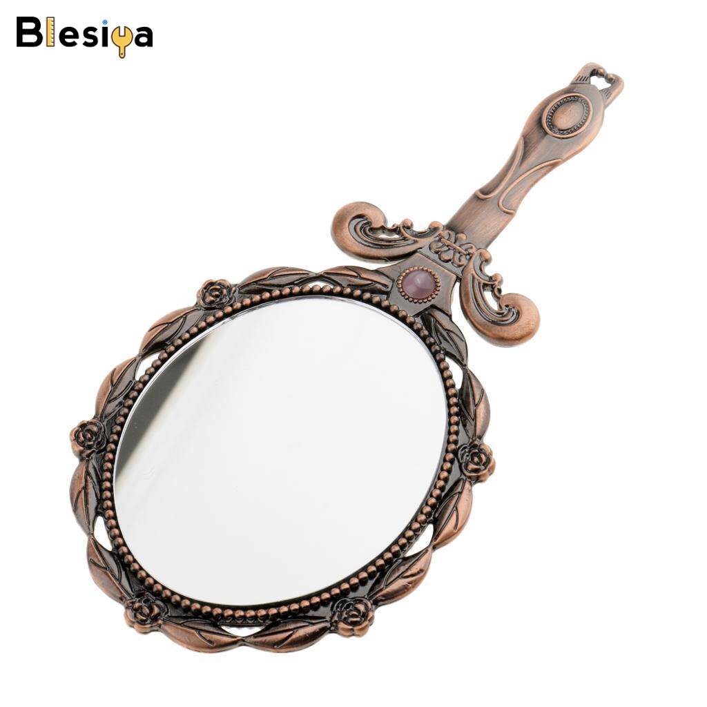 Blesiya gương trang điểm cầm tay cổ điển gấp gọn mỹ phẩm gương cầm tay nhỏ gọn