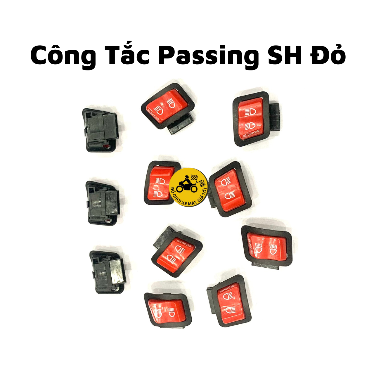 CÔNG TẮC PASSING SH ĐỎ - NÚT ĐỀ ĐỎ LỚN - CÔNG TẮC TẮT ĐÈN PHA COS - CÔNG TẮT MÁY