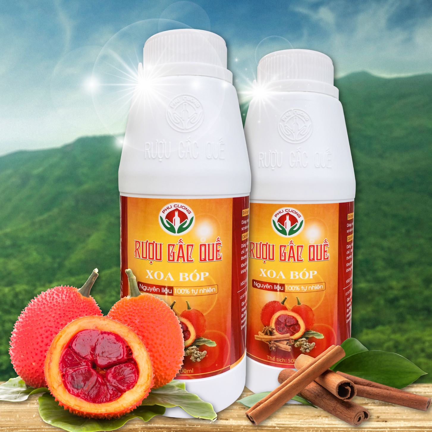 Rược Gấc Quế Xoa bóp Phú Cường
