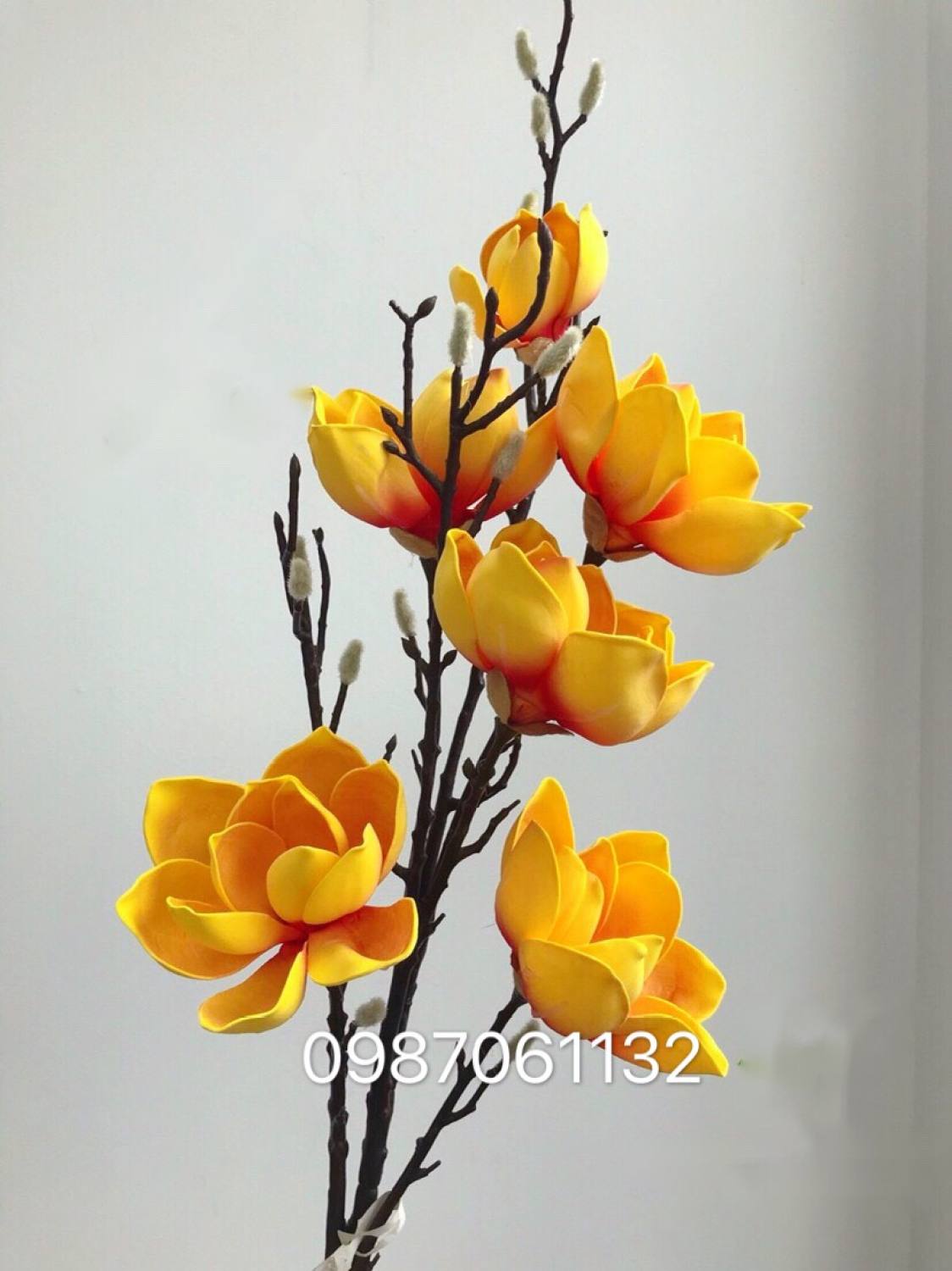 Hoa mộc lan xốp 6 bông, cao 1m3