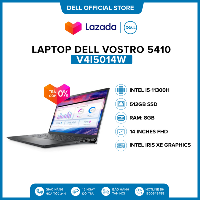 Laptop Dell Vostro 5410 14 inches FHD (Intel / i5-11300H / 8GB / 512GB SSD / OfficeHS19 / Win 10 Home SL) l Gray l V4I5014W l HÀNG CHÍNH HÃNG
