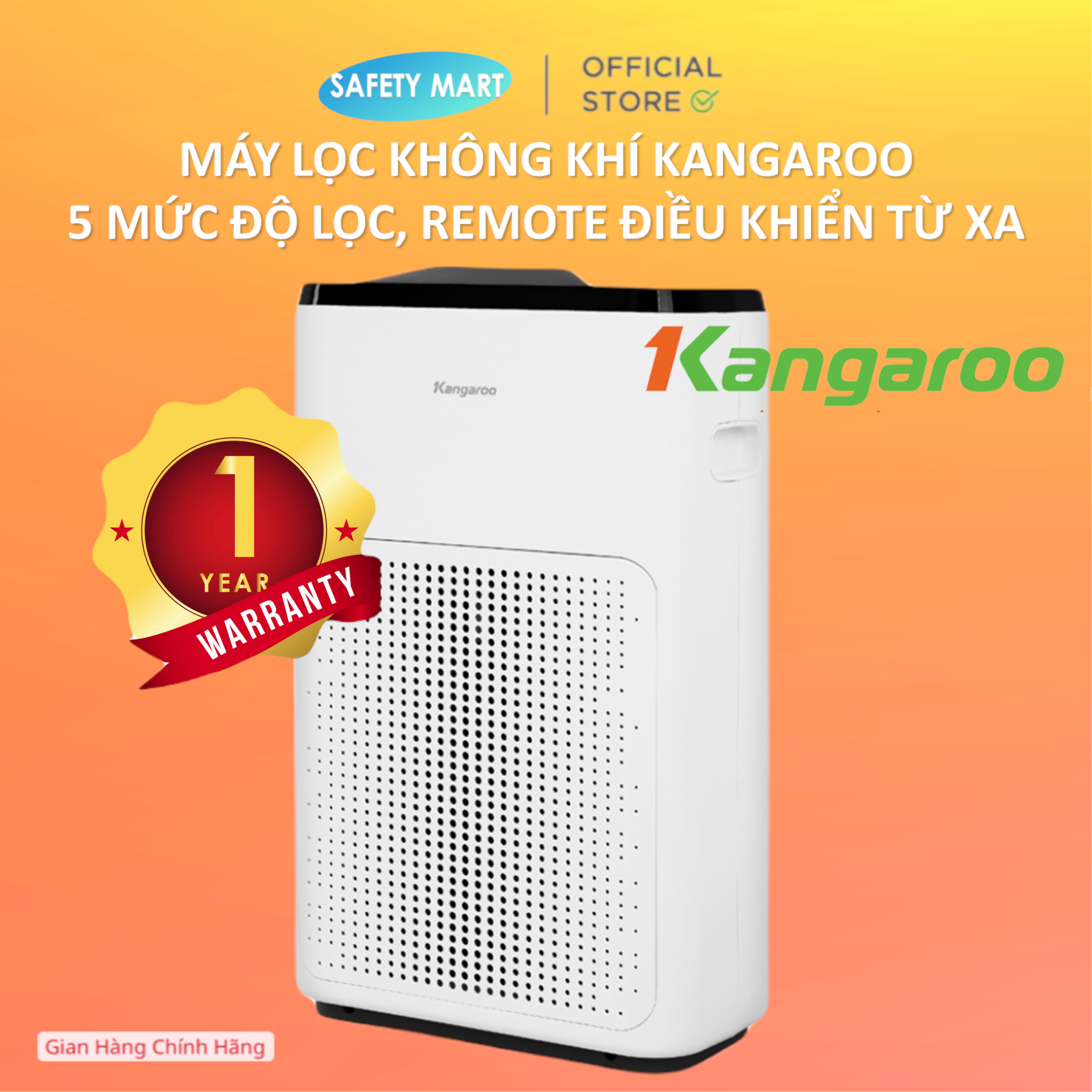 Air purifier kangarooo KG38AP, 54W, 240m3/H, 25-35m2, 5 mode filter, warning replacement membrane filter smart-warranty 12 months-genuine goods safety Mart official