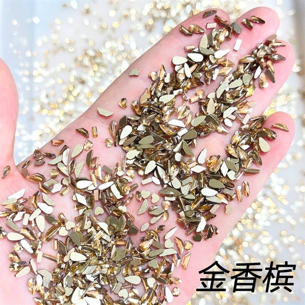 Túi đá chân bằng 100v mix kiểu, size mini màu trà trang trí móng