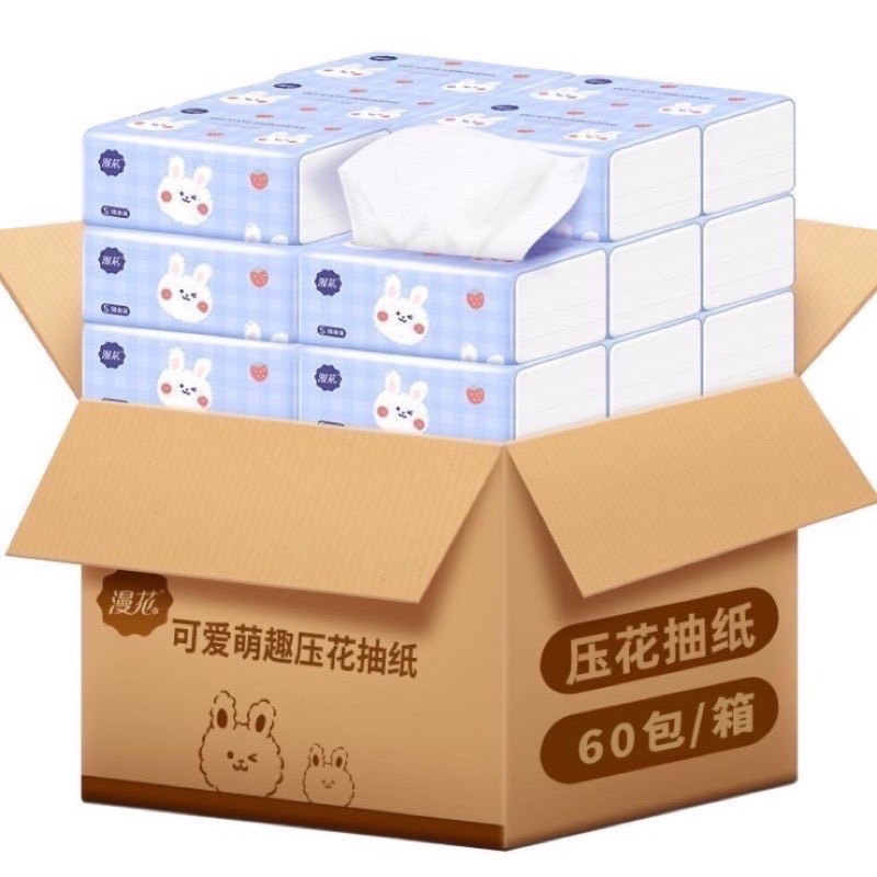 [Combo 40 gói-1 thùng]Giấy ăn cao cấp rút tiện lợi đa năng tiết kiệm diện tích